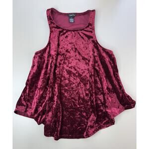 VTG Rue 21 Womens Velvet Flowy Tank M Red Goth Y2K 90s Grunge Boho Beachy Fairy